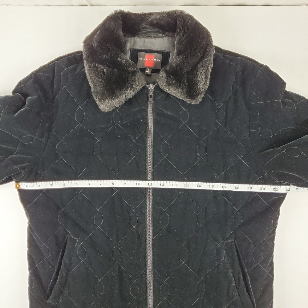 Gallery faux suede/fur collar zip up coat … - Picture 5 of 8
